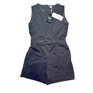 XIEERDUO Black Tie Waist Romper Medium NWT